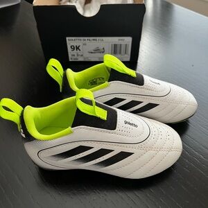 Adidas toddler cleats - White and Black with Neon Accents